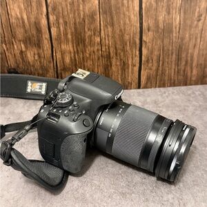 Canon Black DSLR Camera T6i with Ape Case Strap (Lens not included)